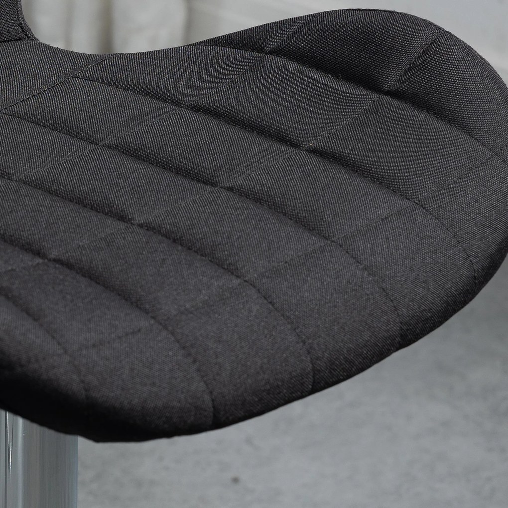 HOMCOM Set de 2 Taburete de Bar Design Contemporan Înălțime de șezut reglabilă 59-81 cm rotative 360° In Negru | Aosom Romania