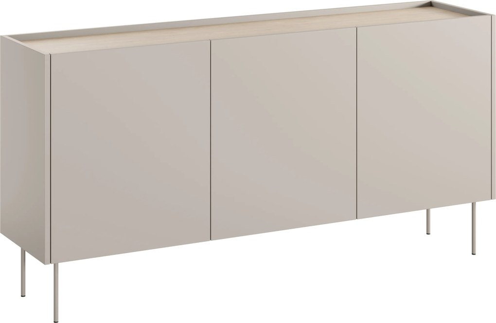 Comodă cu picioare metalice Desin 170 cm - cashmir / stejar nagano