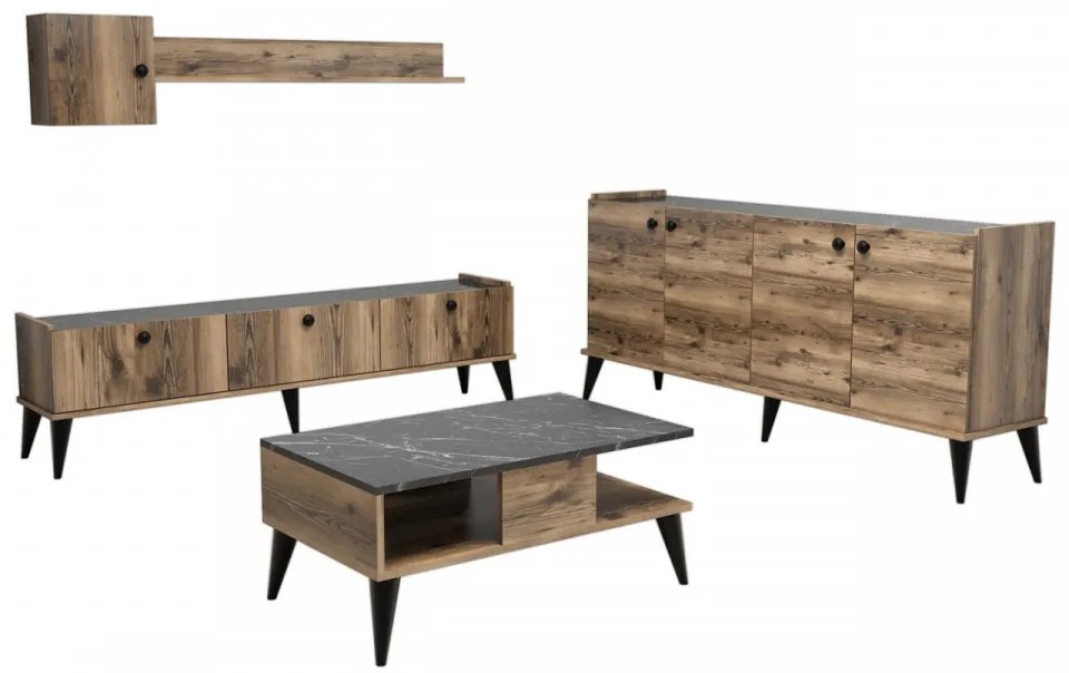 Set Mobilier Living Lidya 2, Nuc / Marmura