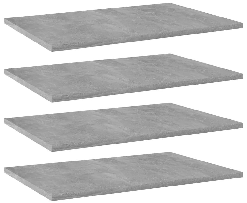 vidaXL Plăci bibliotecă, gri beton, 4 buc, 60 x 40 x 1,5 cm, PAL