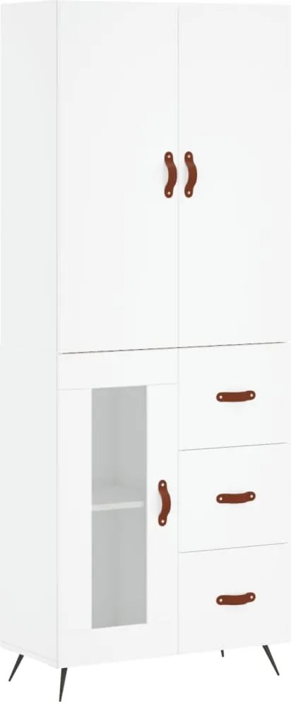 vidaXL Dulap înalt, alb, 69,5x34x180 cm, lemn compozit