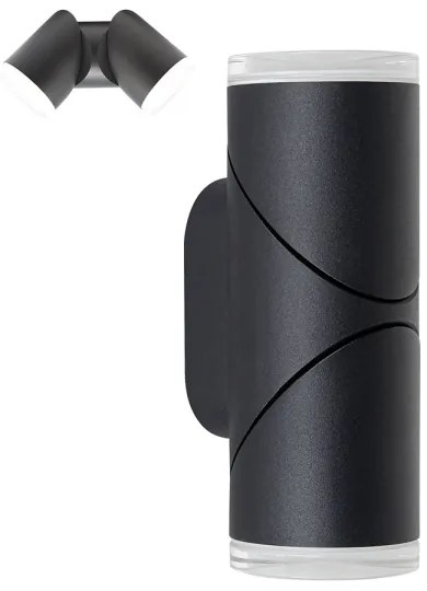 Spot LED de perete de exterior Prezent 28210A AKARA 2xLED/5W/230V IP65 negru