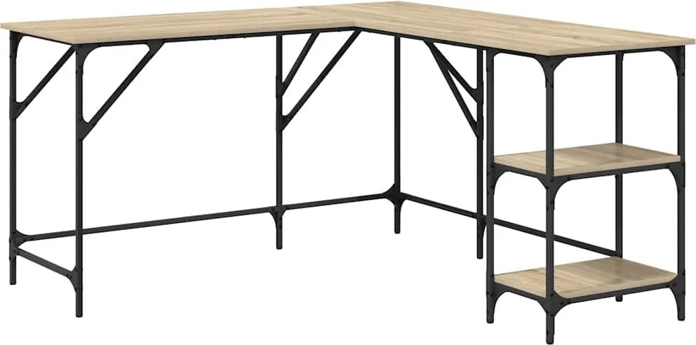 vidaXL Birou, stejar sonoma, 139x139x75 cm, lemn prelucrat