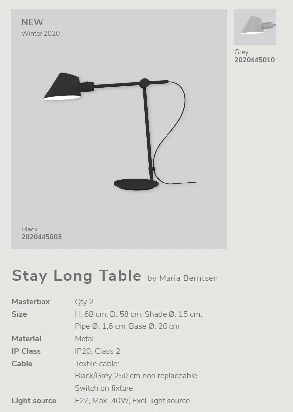 Lampa de masa multifunctionala Stay Long negru 2020445003 DFTP
