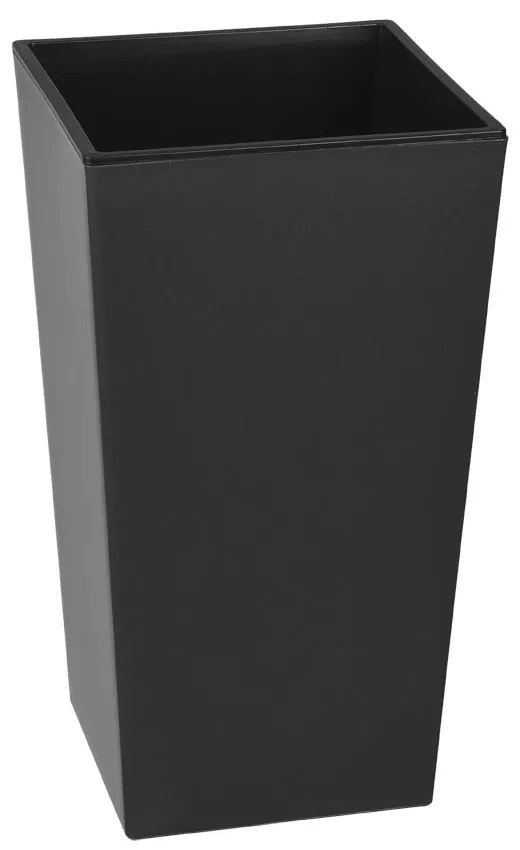 Ghiveci de flori adecvat pentru exterior Gardenico Elise, înălțime 26 cm, gri antracit mat