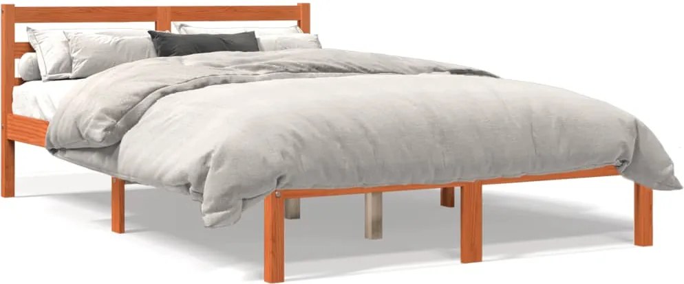 vidaXL Cadru pat fără saltea, maro ceruit, 120x200 cm, lemn masiv pin