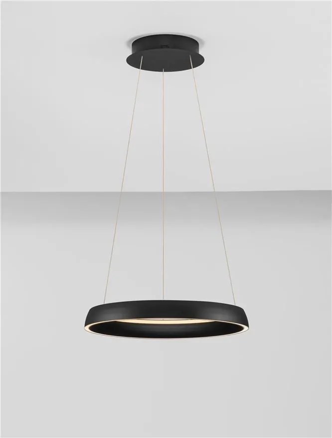 Lustra circulara aluminiu negru LED CCT OVIA 45cm