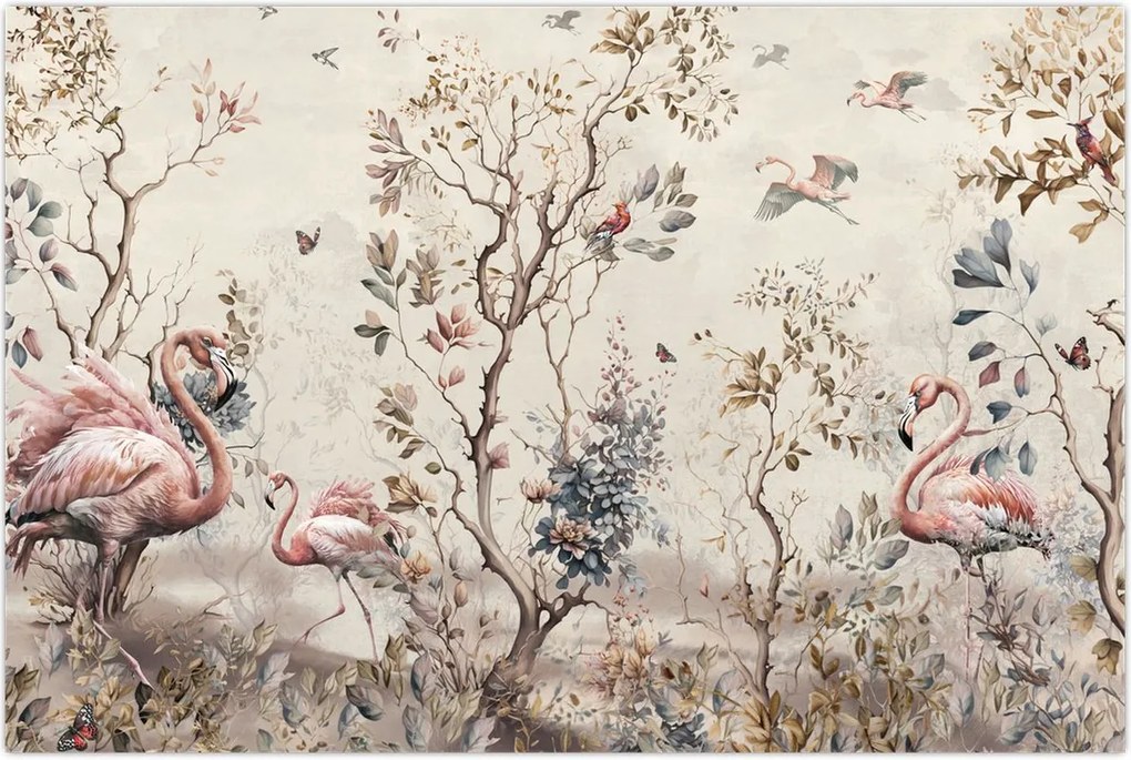 Tablou - Desen de flamingo (90x60 cm)