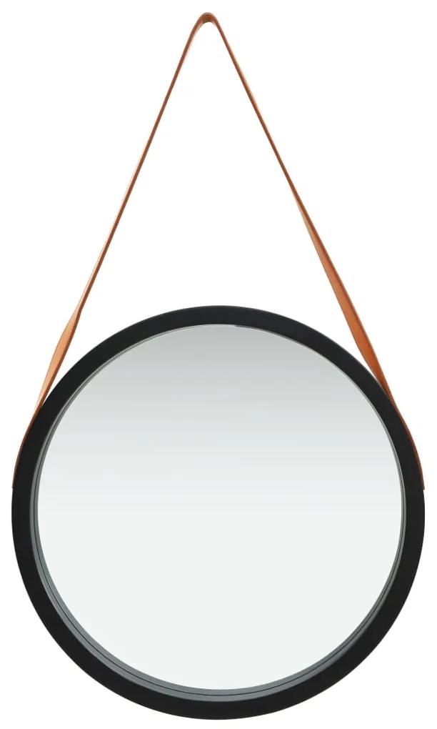Oglinda de perete cu o curea, 50 cm, negru 1, Negru,    50 cm