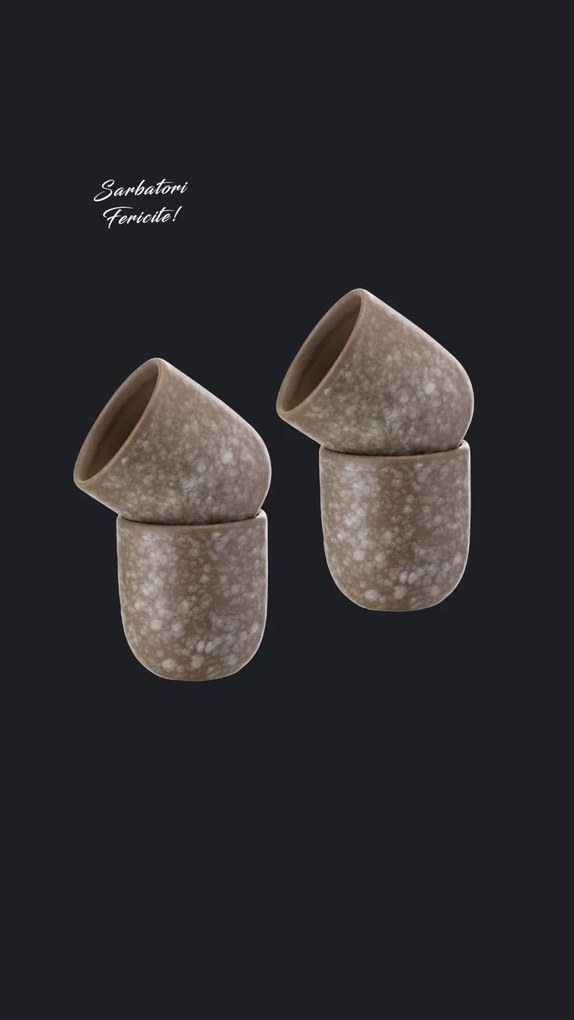 Set Cadou 4 Pahare Novum Granit-Maro-Perle-Mat (150ml) glazurat manual