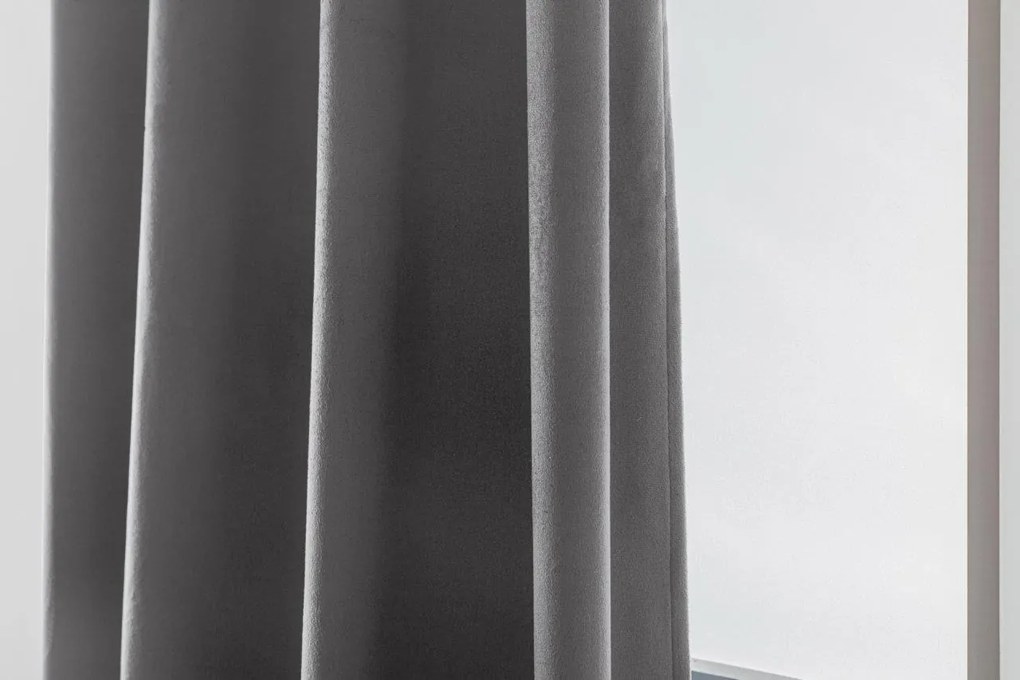 Draperie din catifea opaca Culoare gri deschis, VELVET 140x250 cm