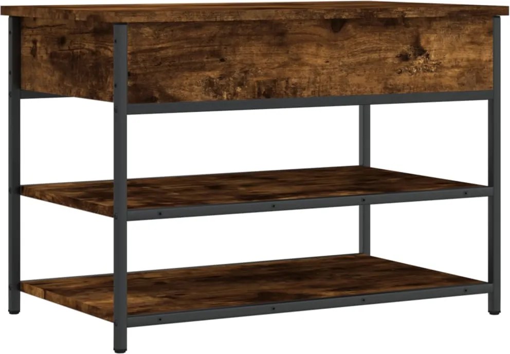 vidaXL Bancă de pantofi, stejar fumuriu, 70x42,5x50 cm, lemn prelucrat