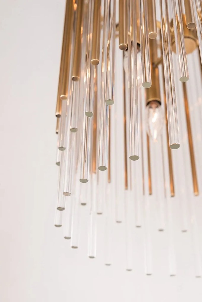 Lustra suspendata LUX, design elegant, WALLIS alama antichizata, cu 6 surse de lumina