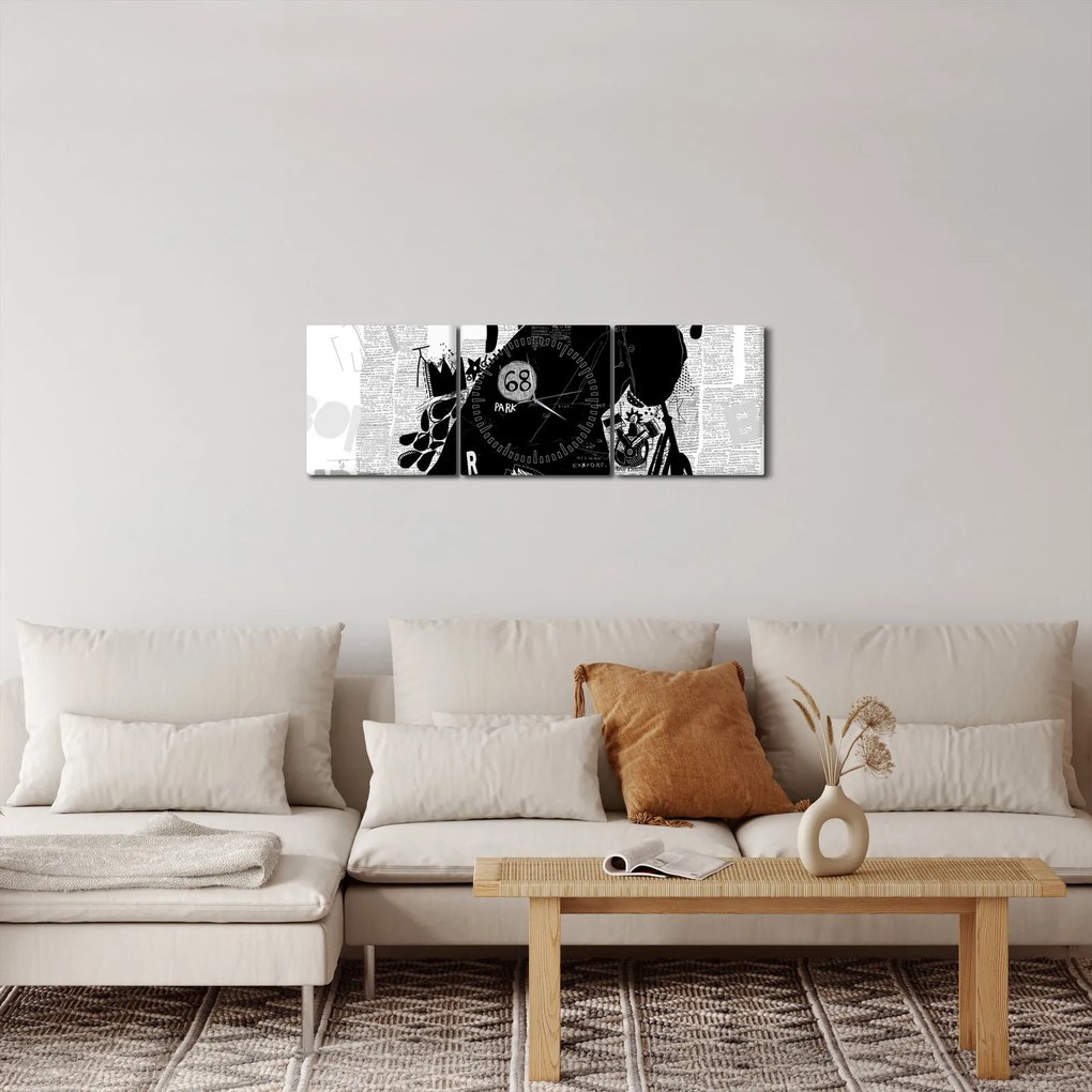 Tablou - Născut să călătorească (cu ceas) (90x30 cm)