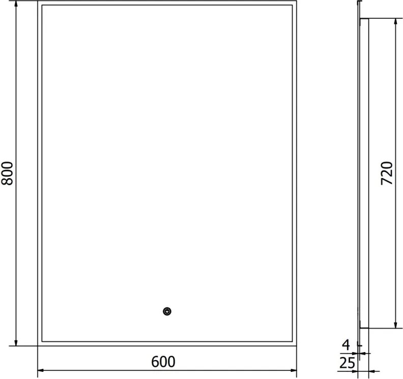 Mexen Erma oglindă de baie iluminată 60 x 80 cm, LED 6000K, anti-ceață, ramă neagră - 9814-060-080-611-70