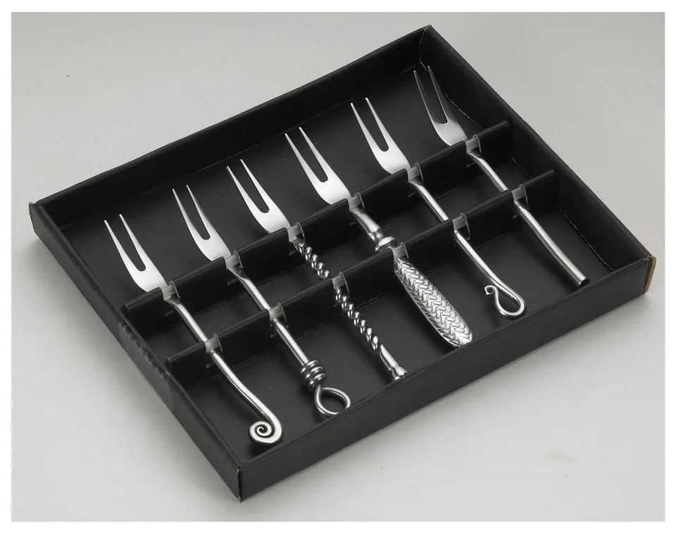 Set 6 furculițe din inox pentru cocktail, în cutie de cadou Jean Dubost Forged