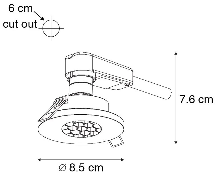Set de 6 spoturi încastrate moderne pentru baie alb IP54 - Shed Honey
