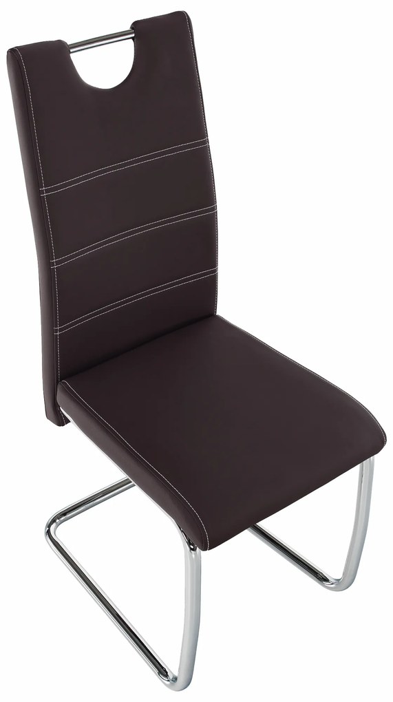 Scaun de sufragerie Abalia New (maro + Crom). 808098