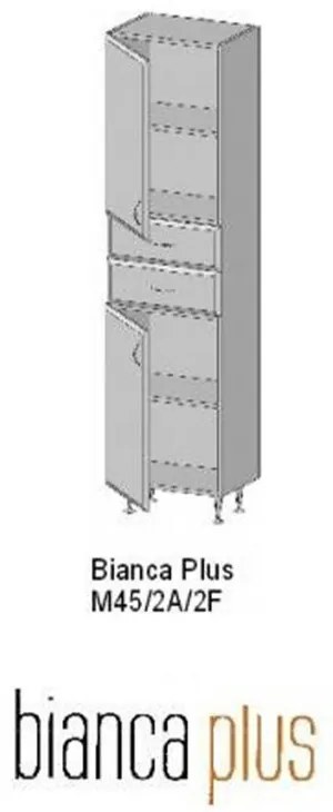 Dulap înalt Bianca Plus 45 cu 2 uși, 2 sertare, culoare Aida nuc, dreapta