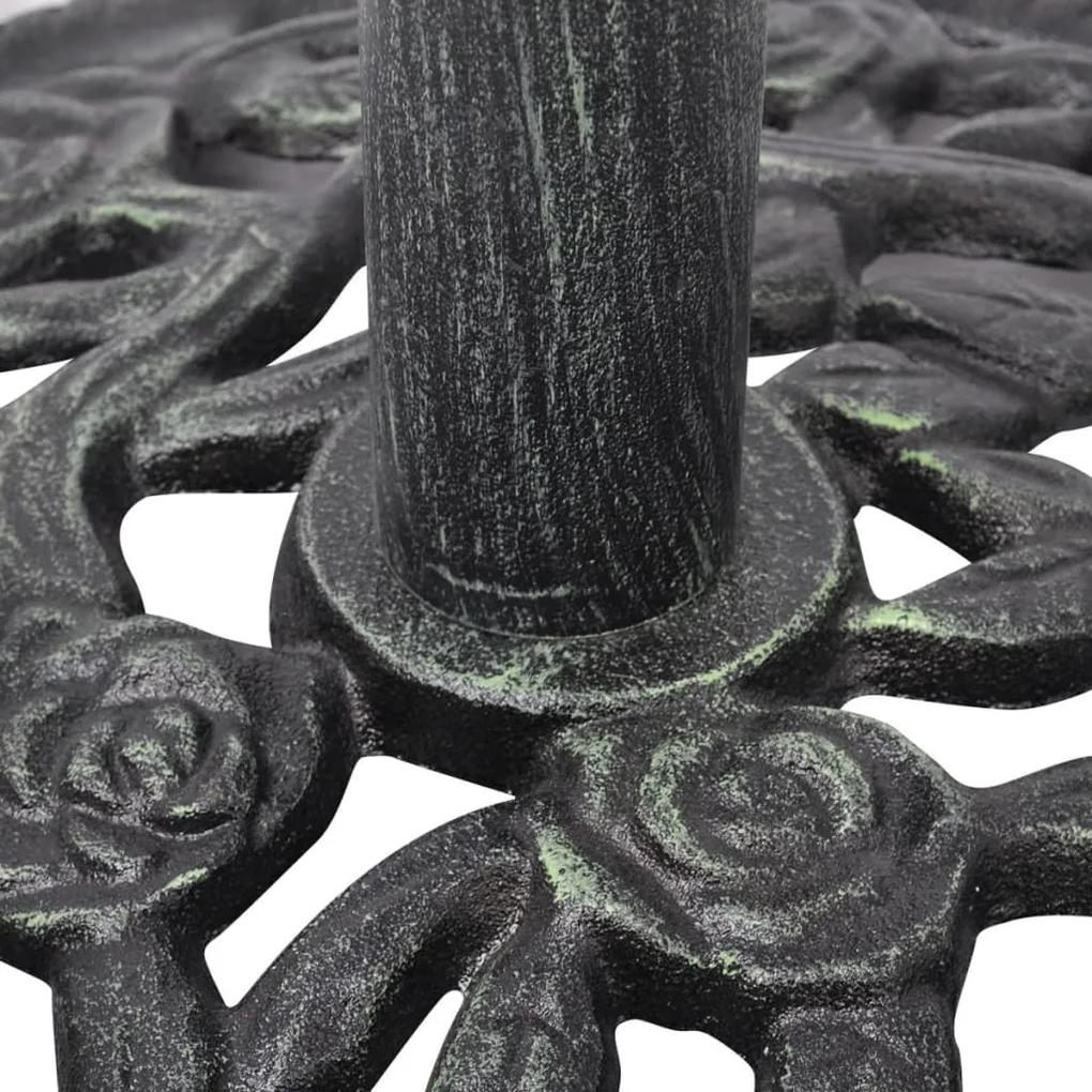 Baza pentru umbrela din fonta, 12 kg, 48 cm Negru si verde, 48 x 48 x 32.5 cm