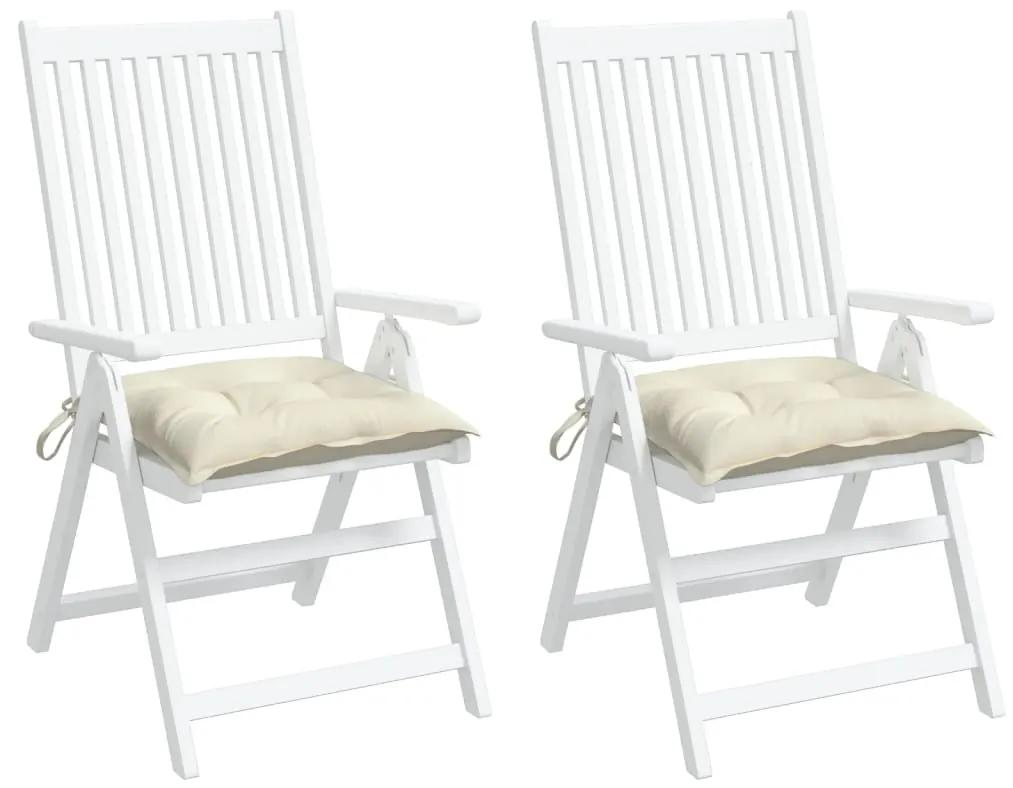 Perne de scaun, 2 buc., alb crem, 40 x 40 x 7 cm, textil 2, Crem, 40 x 40 x 7 cm