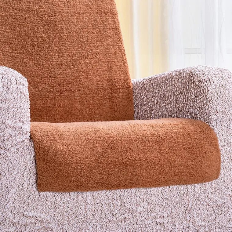 decoDoma Cuverturi SHERPA culoarea alunei fotoliu
