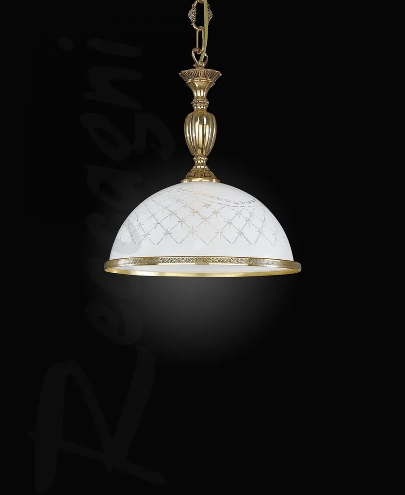 Lustra / Pendul clasic alama/sticla realizat manual 7102