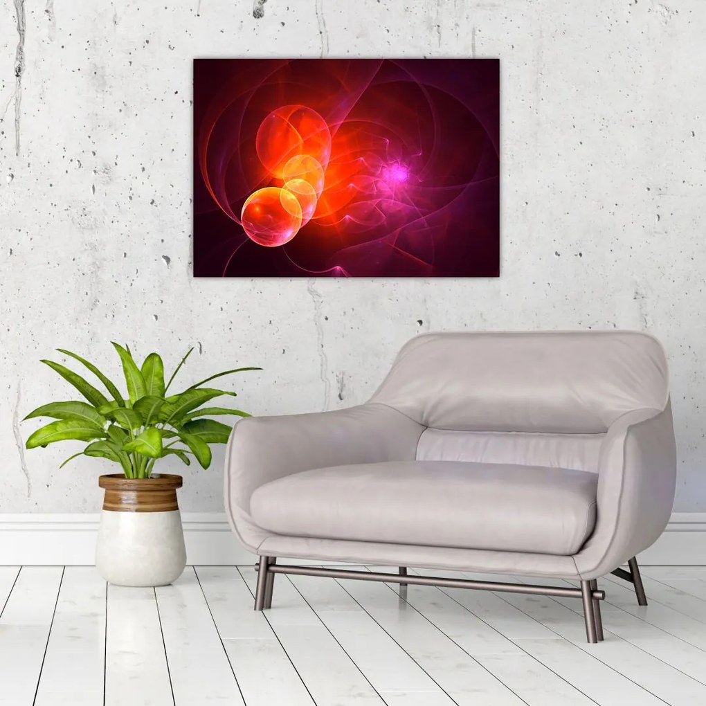 Tabloul modern cu abstracțiune roz (70x50 cm)