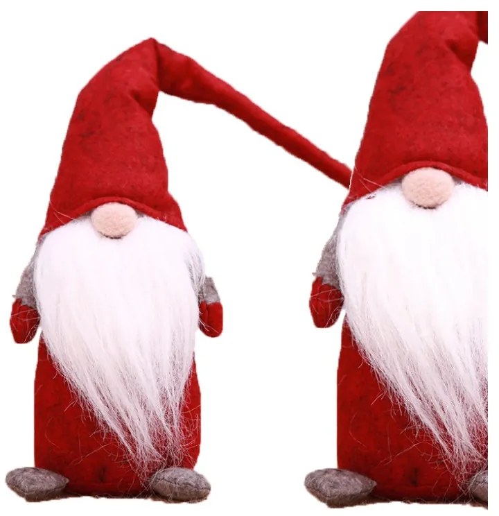 Gnomo de Craciun HAPPY GNOME 44 cm, rosu
