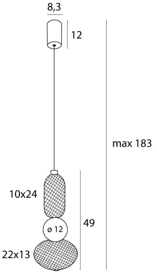 Lustră LED pe cablu MAXLIGHT P0591 BORA LED/10W/230V d. 22 cm alb/negru