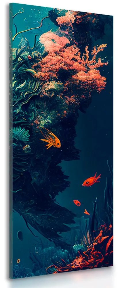 Tablou lume subacvatică suprarealistă - 50x150