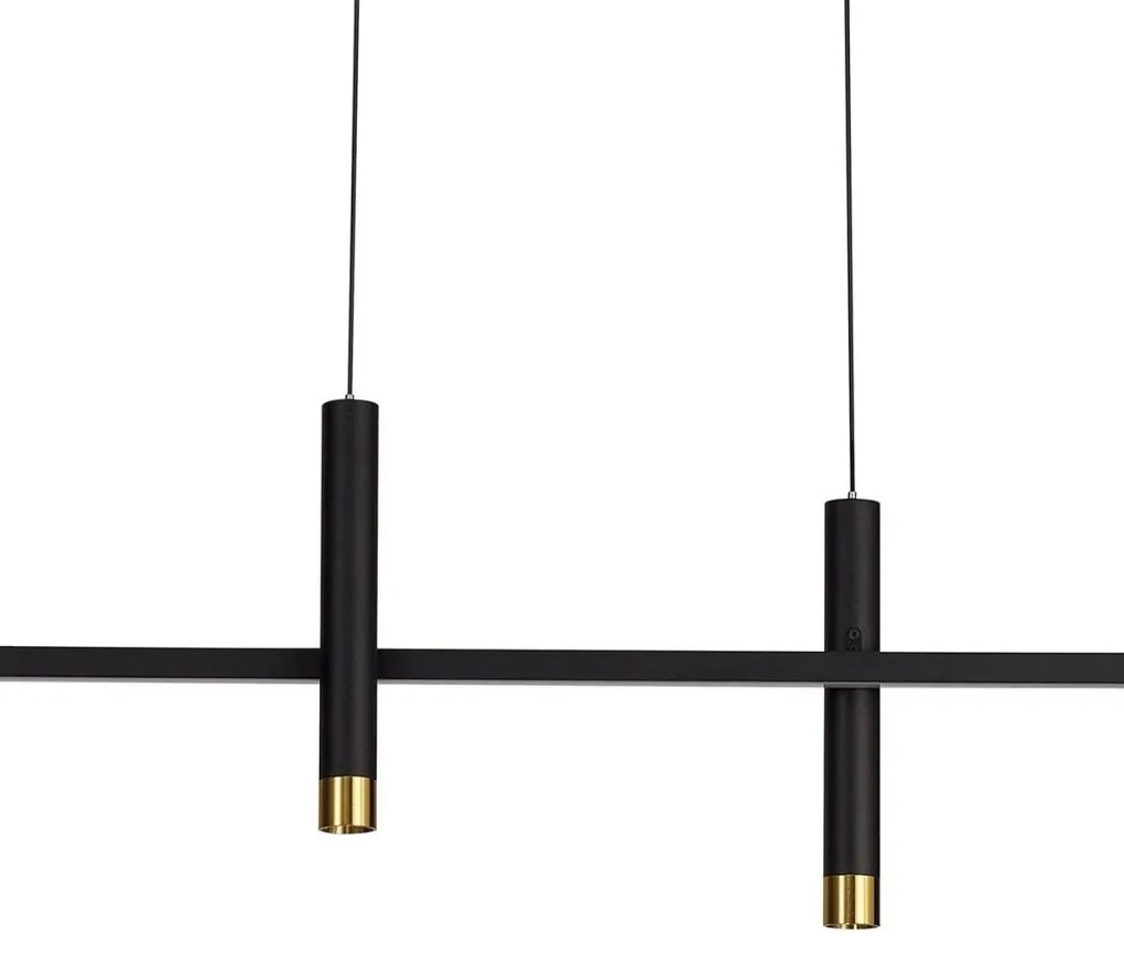 Lustra liniara cu doua spoturi LED ESPARTA negru/ auriu