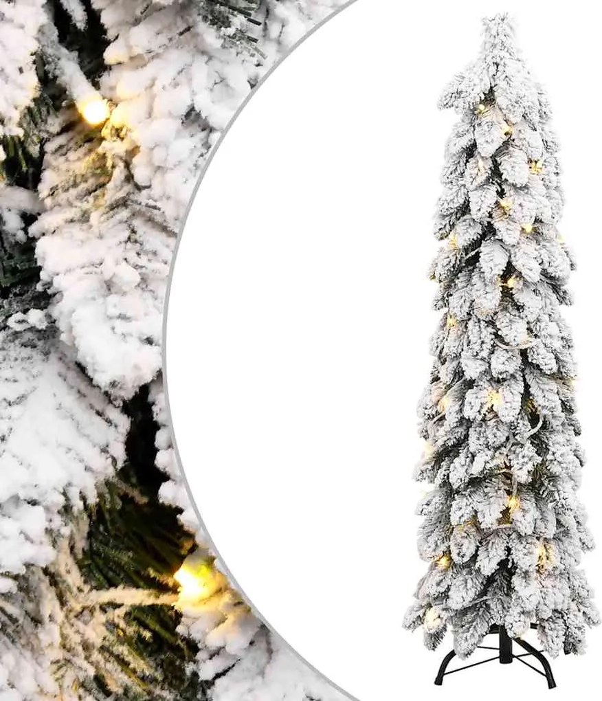 vidaXL Brad de Crăciun artificial pre-iluminat 80 LED-uri/zăpadă 150cm