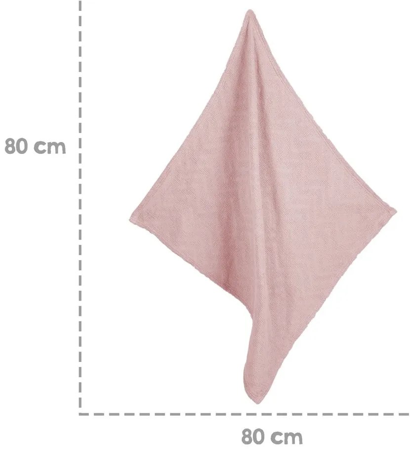 Pătură pentru copii roz din bumbac organic tricotată 80x80 cm Lil Planet – Roba