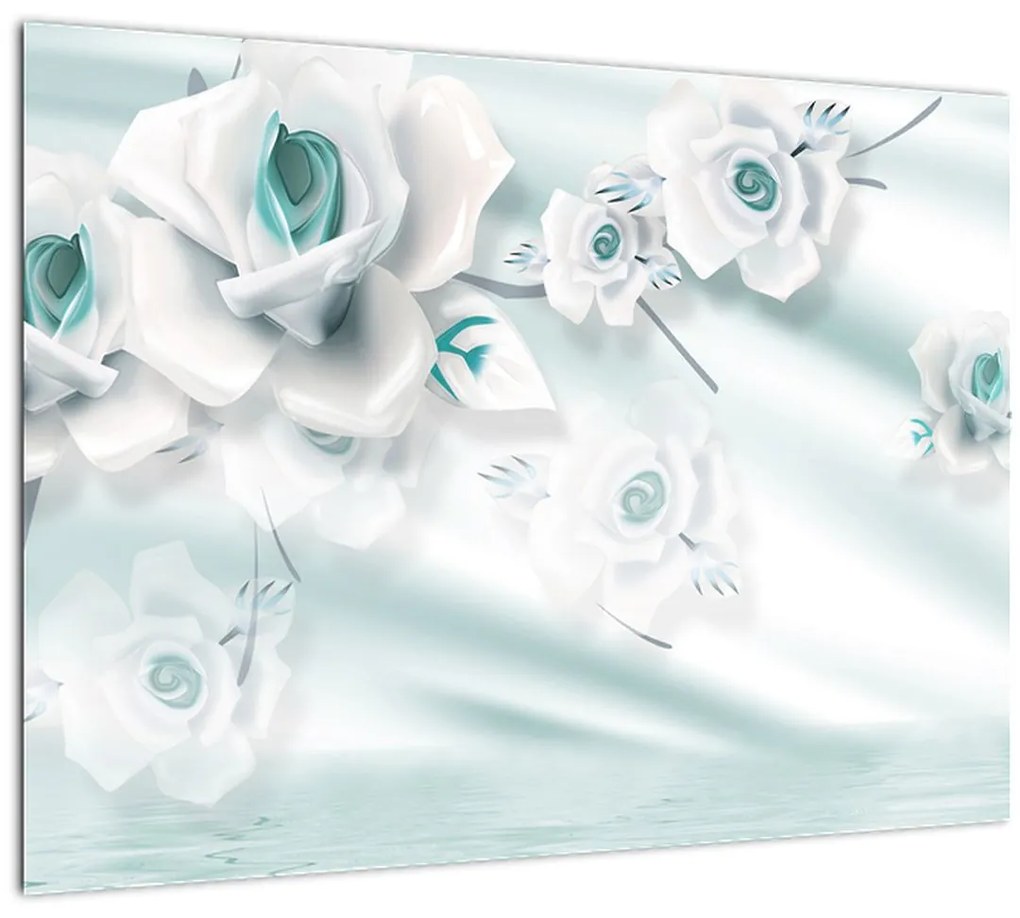 Tablou - Flori de trandafir turcoaz (70x50 cm)