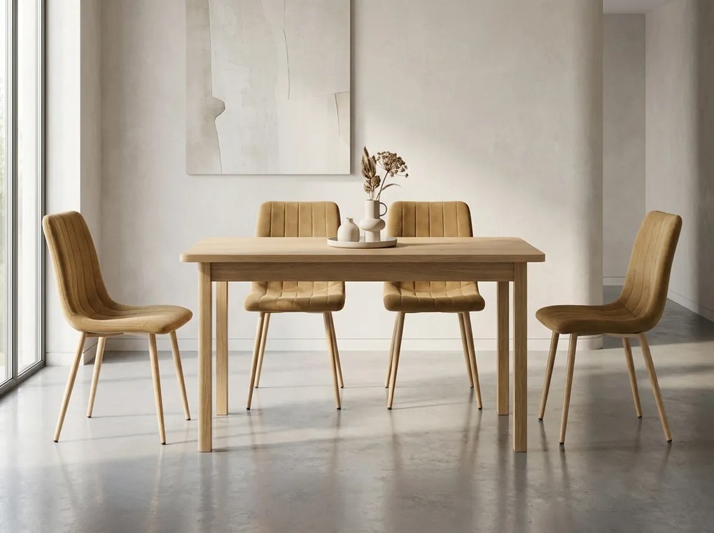 Scaun din catifea maro LAVA GOLDEN OAK