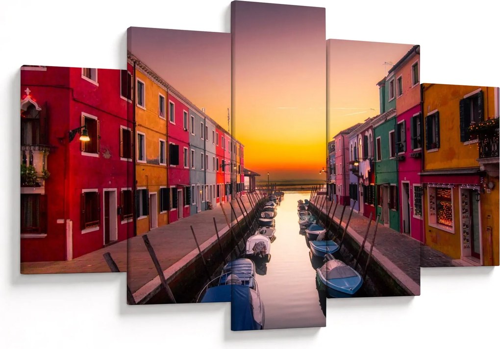 Tablou - Apus de soare, insula Burano, Veneția, Italia (150x105 cm)