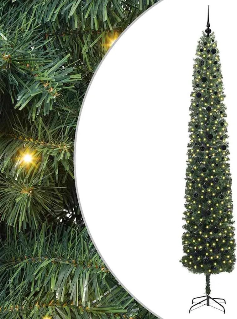 vidaXL Brad de Crăciun artificial Verde 300 cm PVC și oțel și plastic