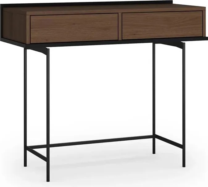 Masa toaletă Zenar 100 cm cu sertare - nuc elegant / negru