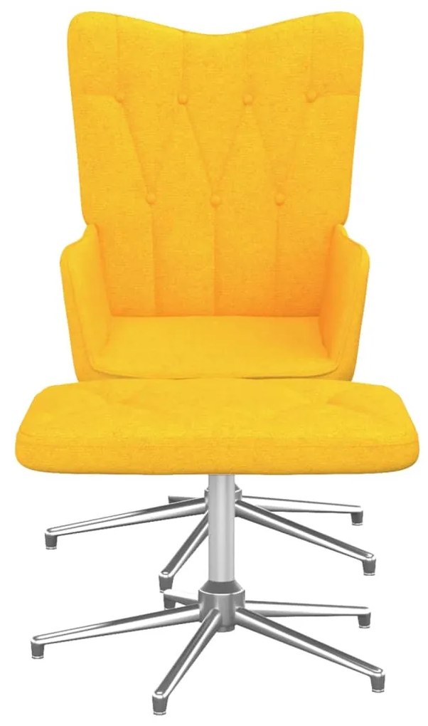 327607 vidaXL Scaun relaxare cu taburet, galben muștar, textil