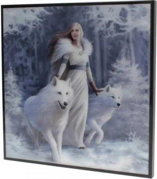 Tablou MDF imagine super clara lupi Gardienii Iernii - Anne Stokes 25 cm