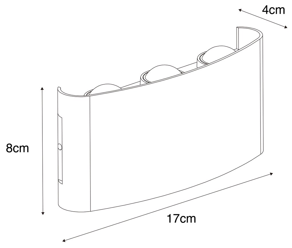 Aplică de exterior gri închis cu LED 6 lumini IP54 - Silly