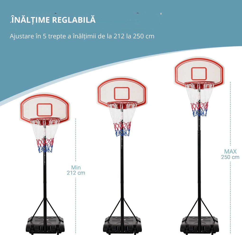 HOMCOM cos cu inaltime reglabila 175-215 cm | AOSOM RO