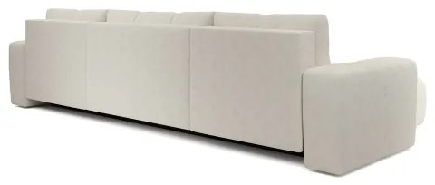 Colțar extensibil în formă de U, tapițat, cu spațiu de depozitare ALMADA, bej