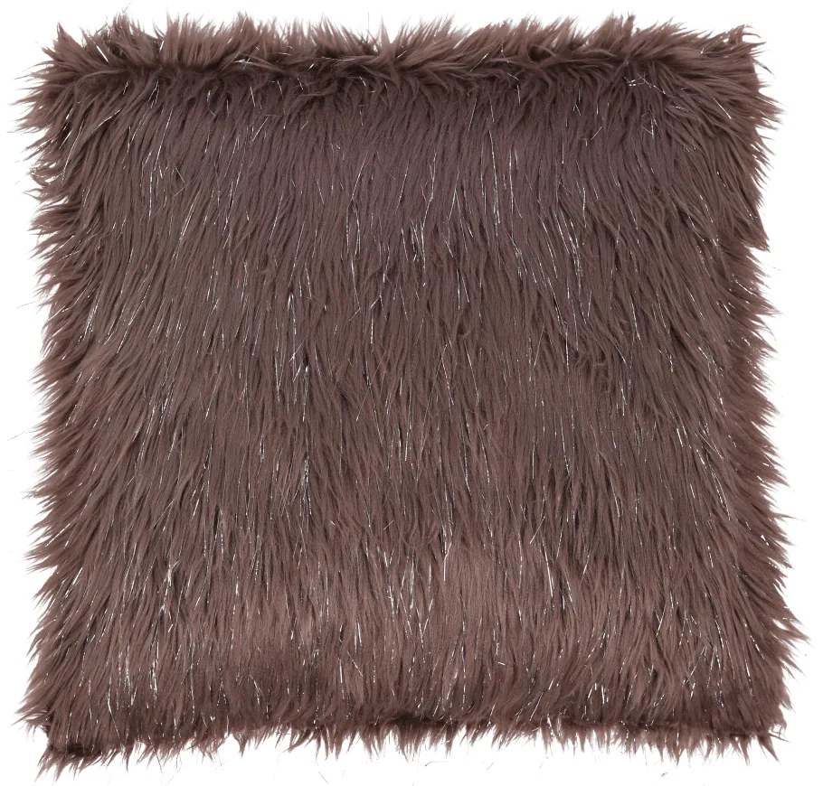 Pernă, gri-maro-taupe/argint, 45x45, FOXA TYP 4