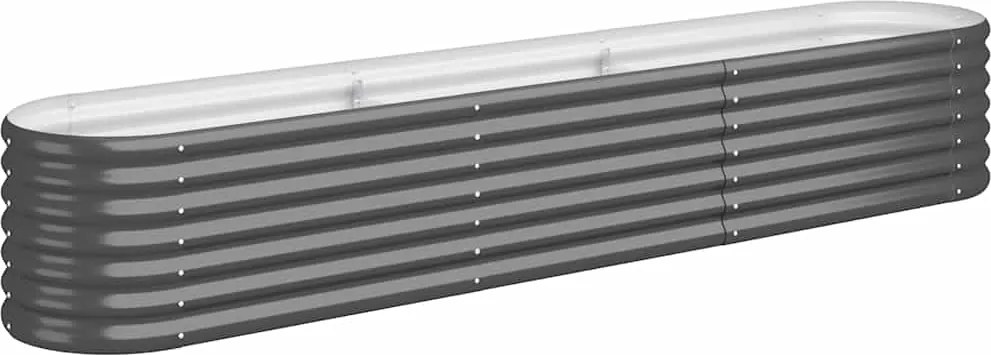 vidaXL Strat înălțat grădină 224x40x36 cm oțel galvanizat