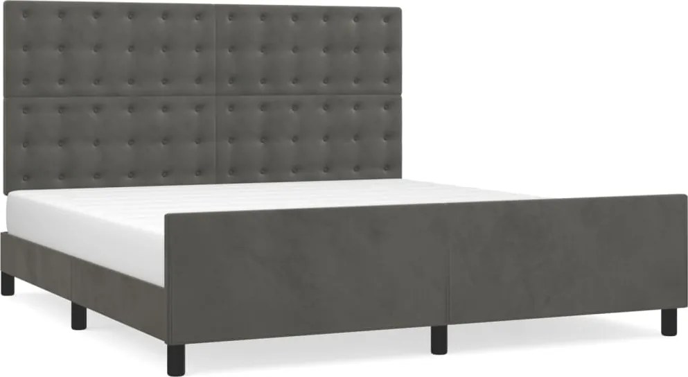 vidaXL Cadru de pat fără saltea, gri închis, 160x200 cm, catifea