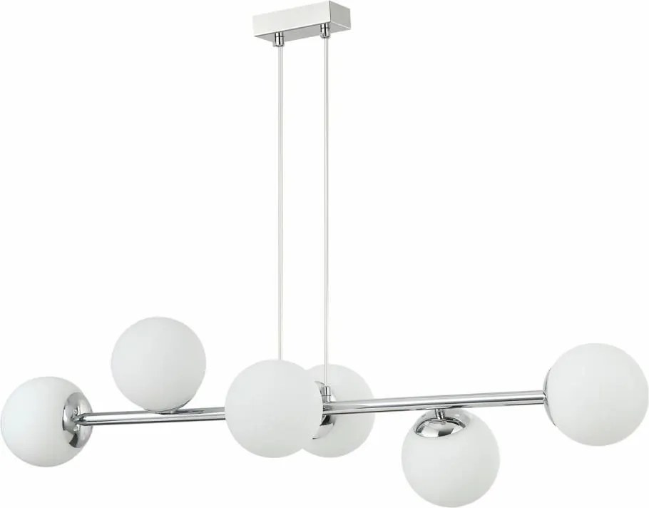 Lustră pe cablu MADDIE, 6 x E14, 5 W, 230 V, crom lucios