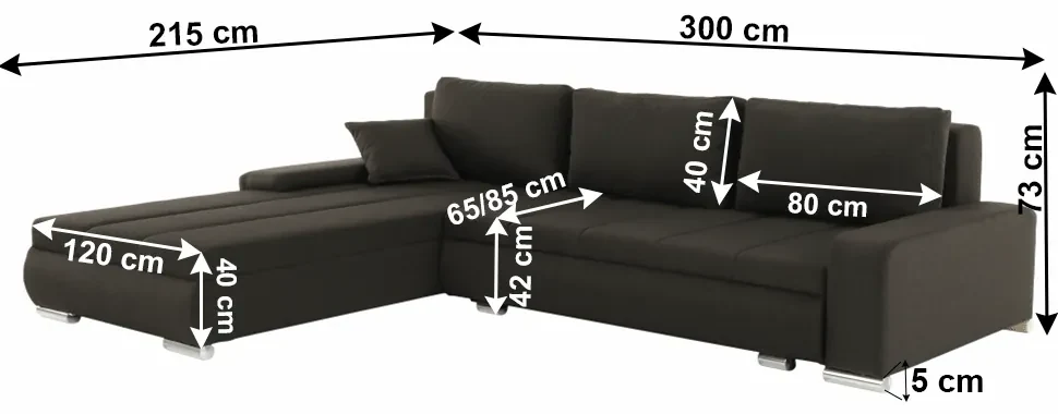 colţar, material maro TONIKS