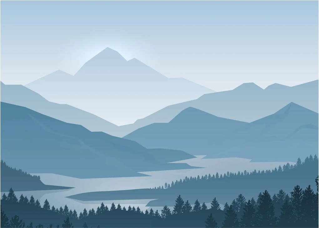 Tablou - Munții cu privirea graficeanului (70x50 cm)